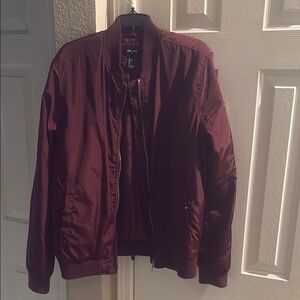 Men's Burgundy Bomber Jacket